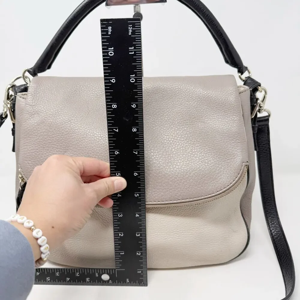 Kate Spade Gray Black Leather Cobble Hill Devin Satchel Bag Purse Crossbody Hobo
